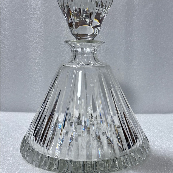 Vintage Mikasa Arctic Lights Ships Decanter Stopper Crystal Triangle Glass Heavy - Picture 6 of 7